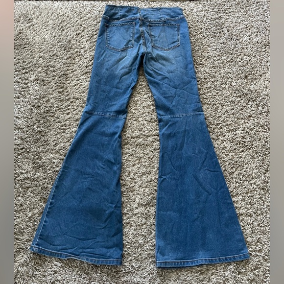 Free People Flare Penny Pull On Jeans in Sapphire Blue Women’s Size 28 - Picture 6 of 16